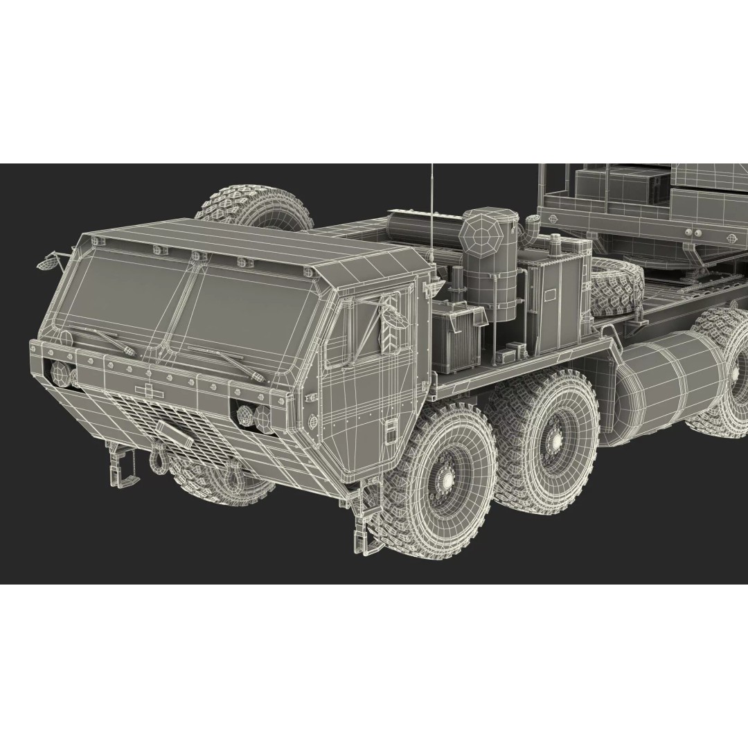 Missile Launcher 3D Model – Sand Camo Military Vehicle, PBR Textures - View 27