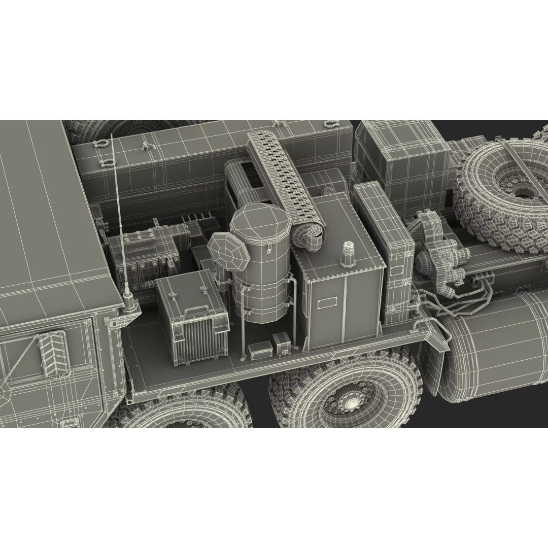Missile Launcher 3D Model – Sand Camo Military Vehicle, PBR Textures - View 30