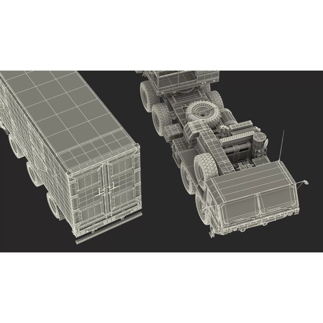 Missile Launcher 3D Model – Sand Camo Military Vehicle, PBR Textures - View 31