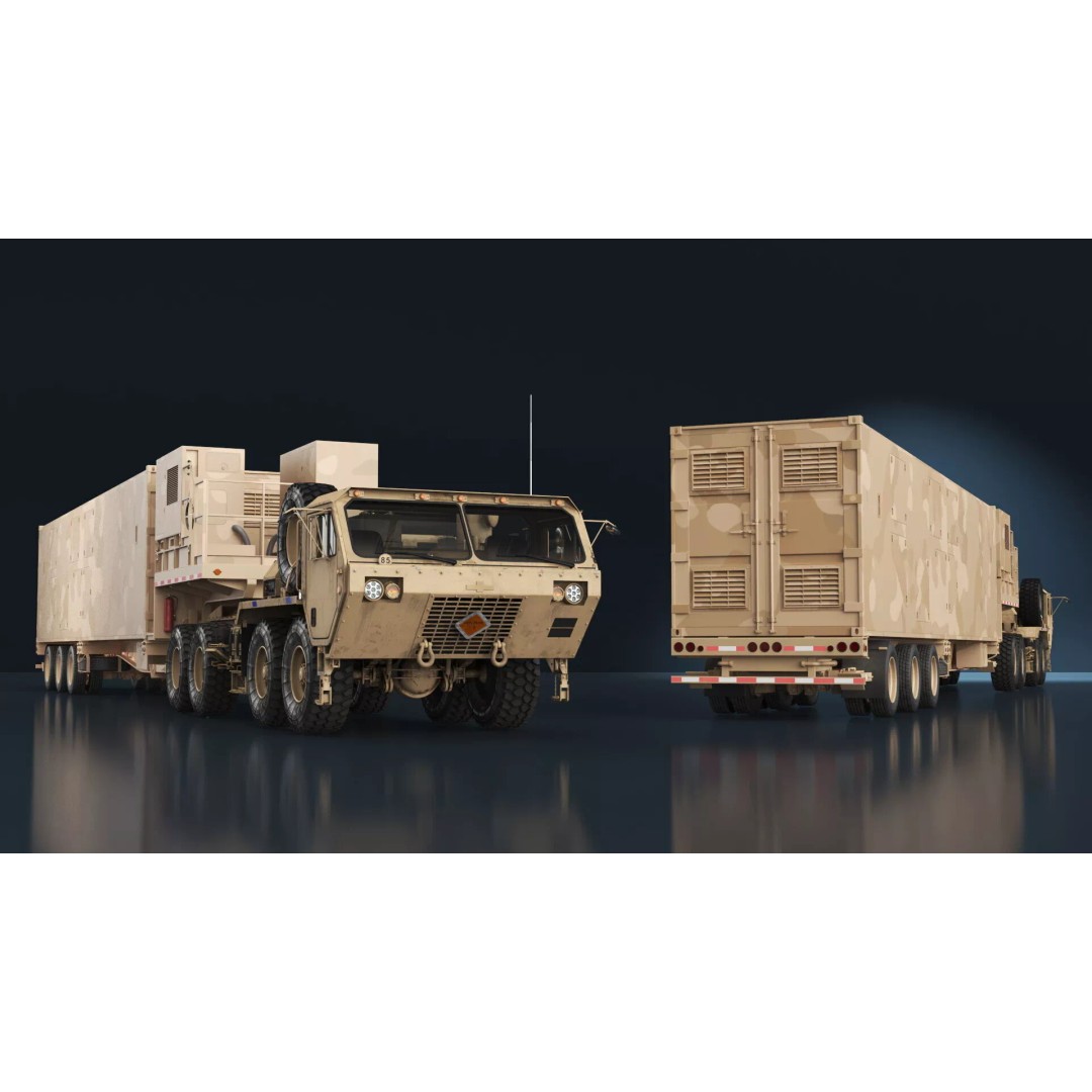 Missile Launcher 3D Model – Sand Camo Military Vehicle, PBR Textures - View 4