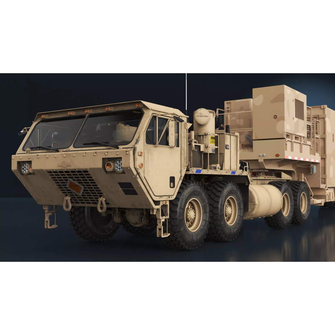 Missile Launcher 3D Model – Sand Camo Military Vehicle, PBR Textures - View 5