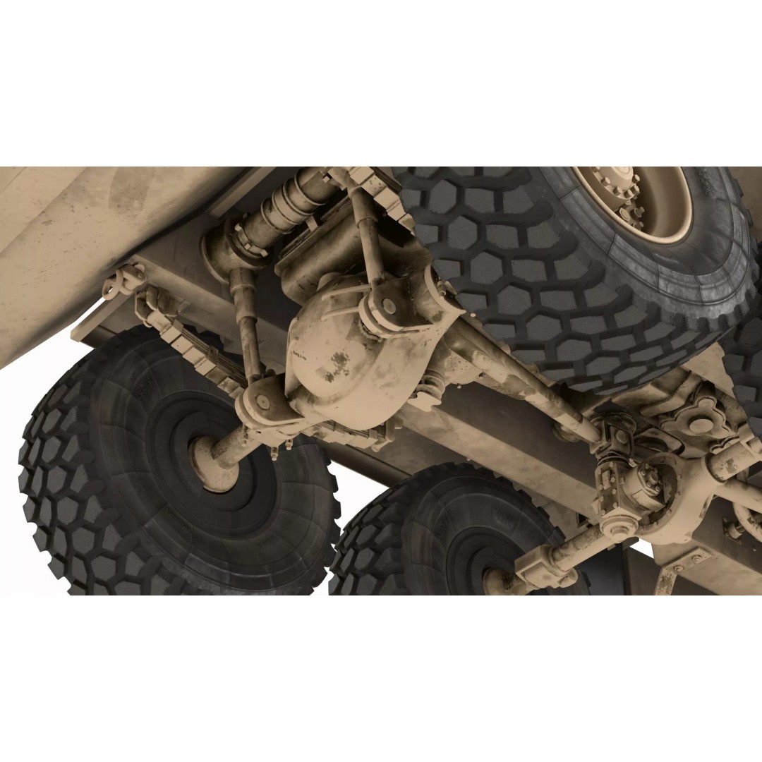 Missile Launcher 3D Model – Sand Camo Military Vehicle, PBR Textures - View 8