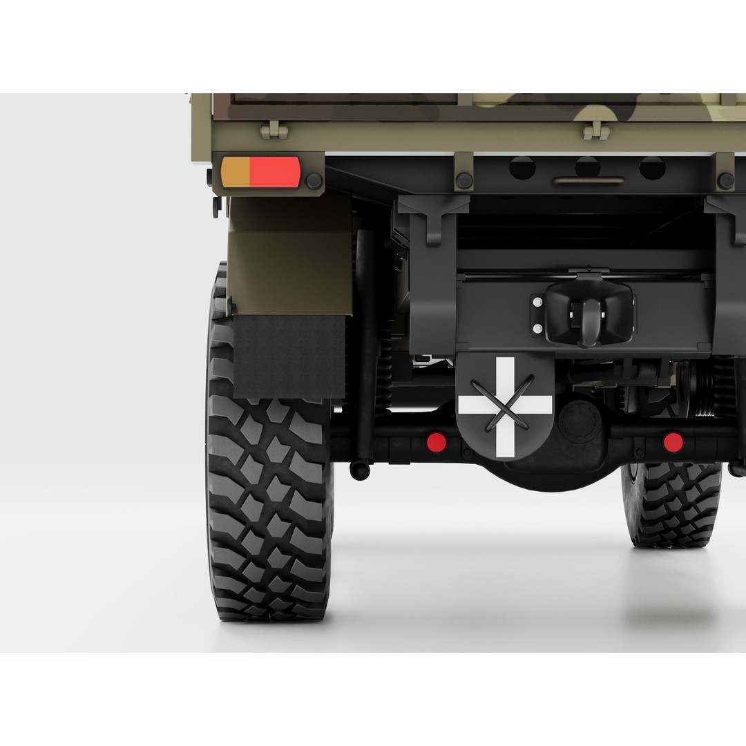 MAN KAT 1 3D Model – Military Flat Bed Truck, FBX, OBJ - View 12