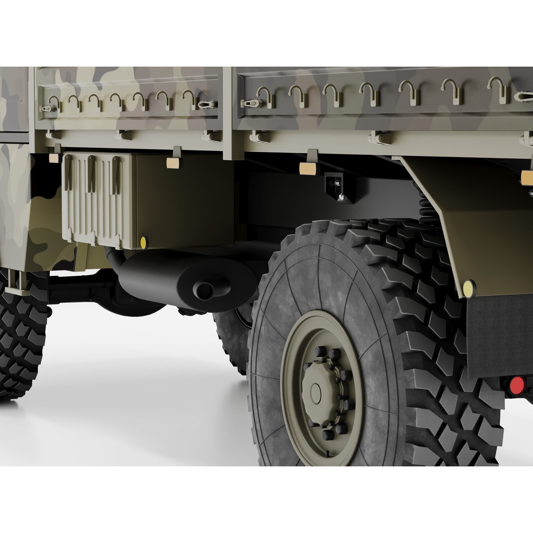 MAN KAT 1 3D Model – Military Flat Bed Truck, FBX, OBJ - View 14