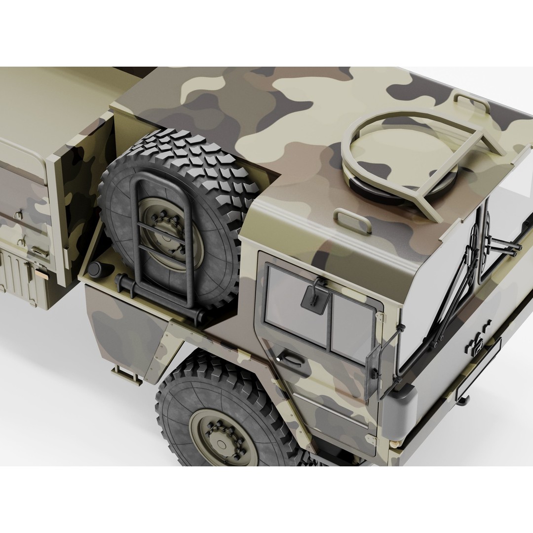 MAN KAT 1 3D Model – Military Flat Bed Truck, FBX, OBJ - View 15