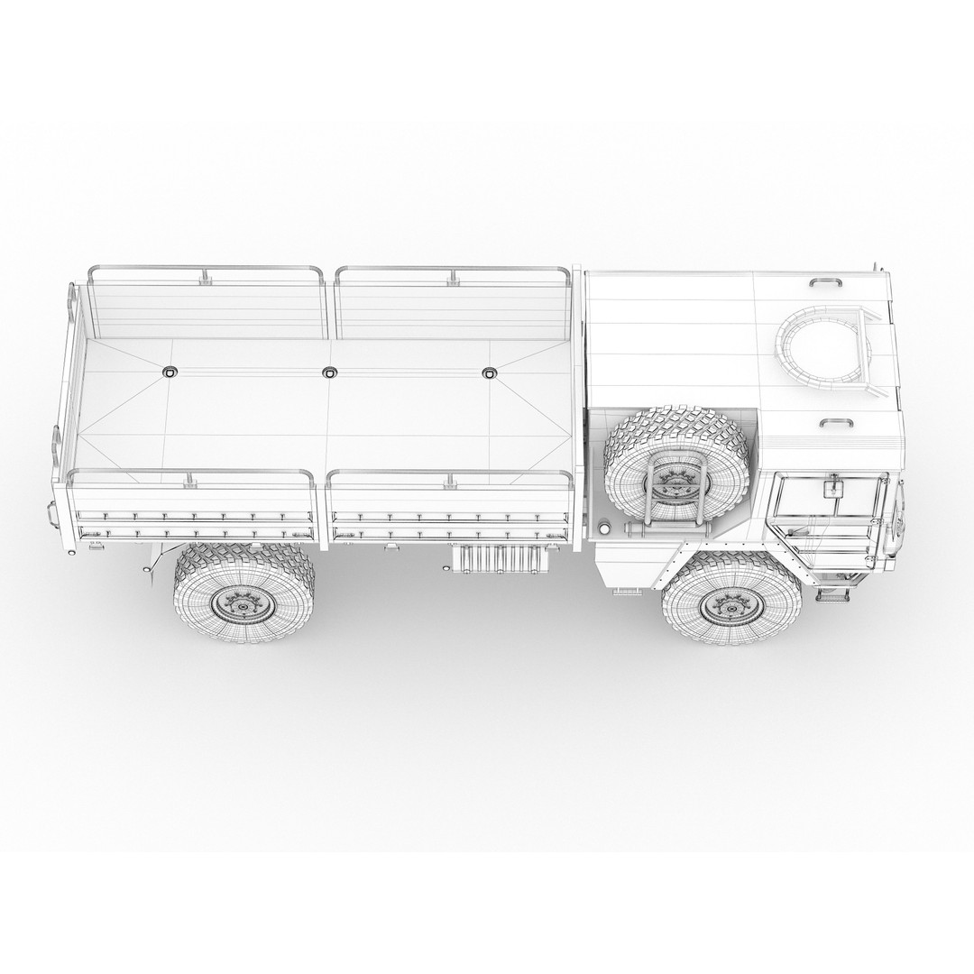 MAN KAT 1 3D Model – Military Flat Bed Truck, FBX, OBJ - View 20