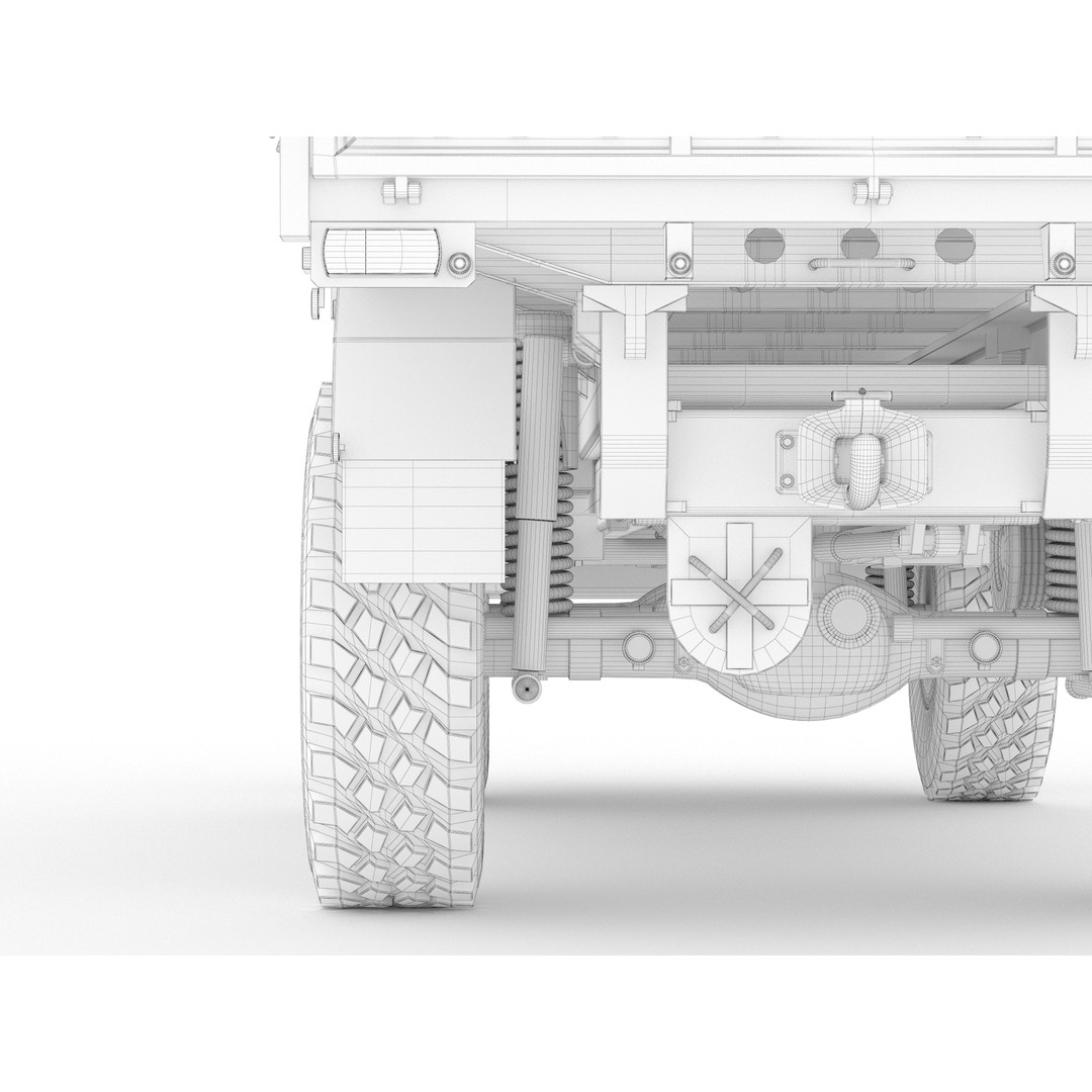 MAN KAT 1 3D Model – Military Flat Bed Truck, FBX, OBJ - View 21