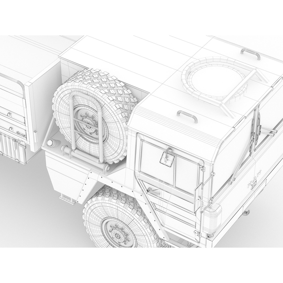 MAN KAT 1 3D Model – Military Flat Bed Truck, FBX, OBJ - View 23