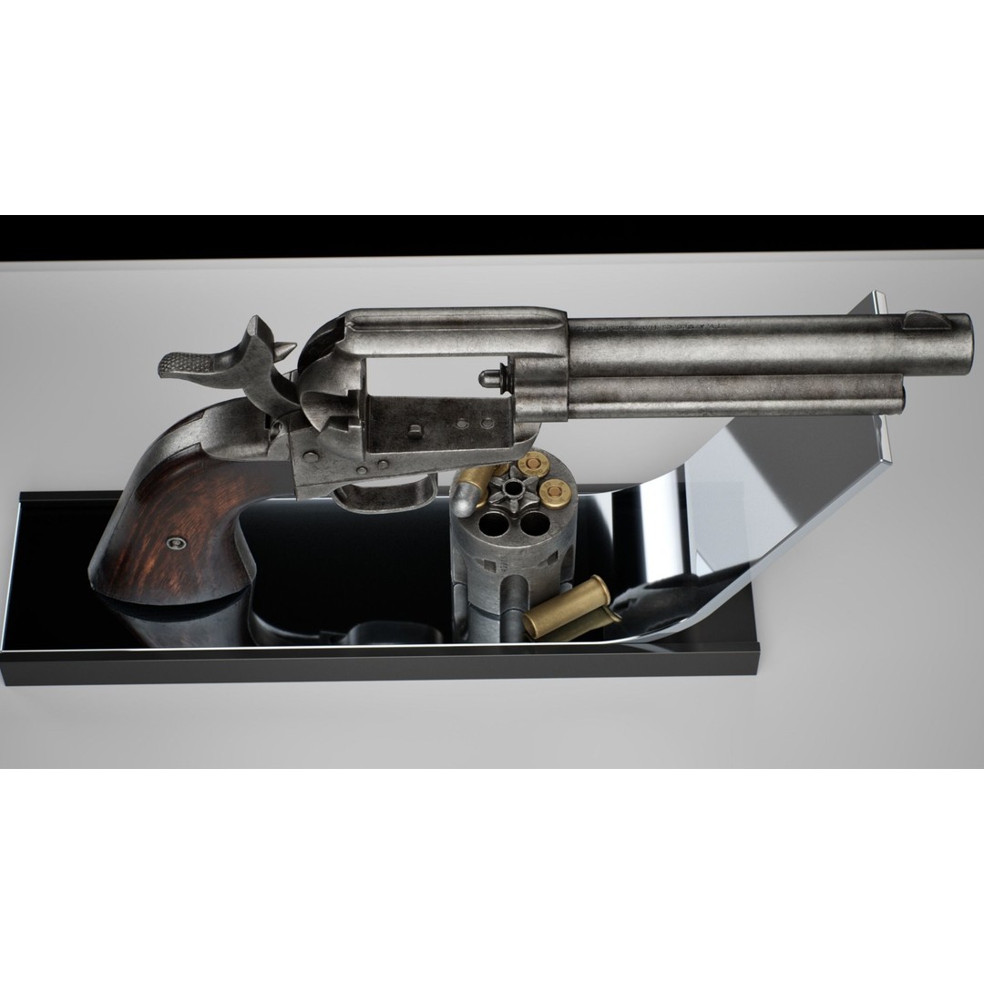 Colt Peacemaker 3D Model – Rigged Low-Poly Revolver for Games, FBX