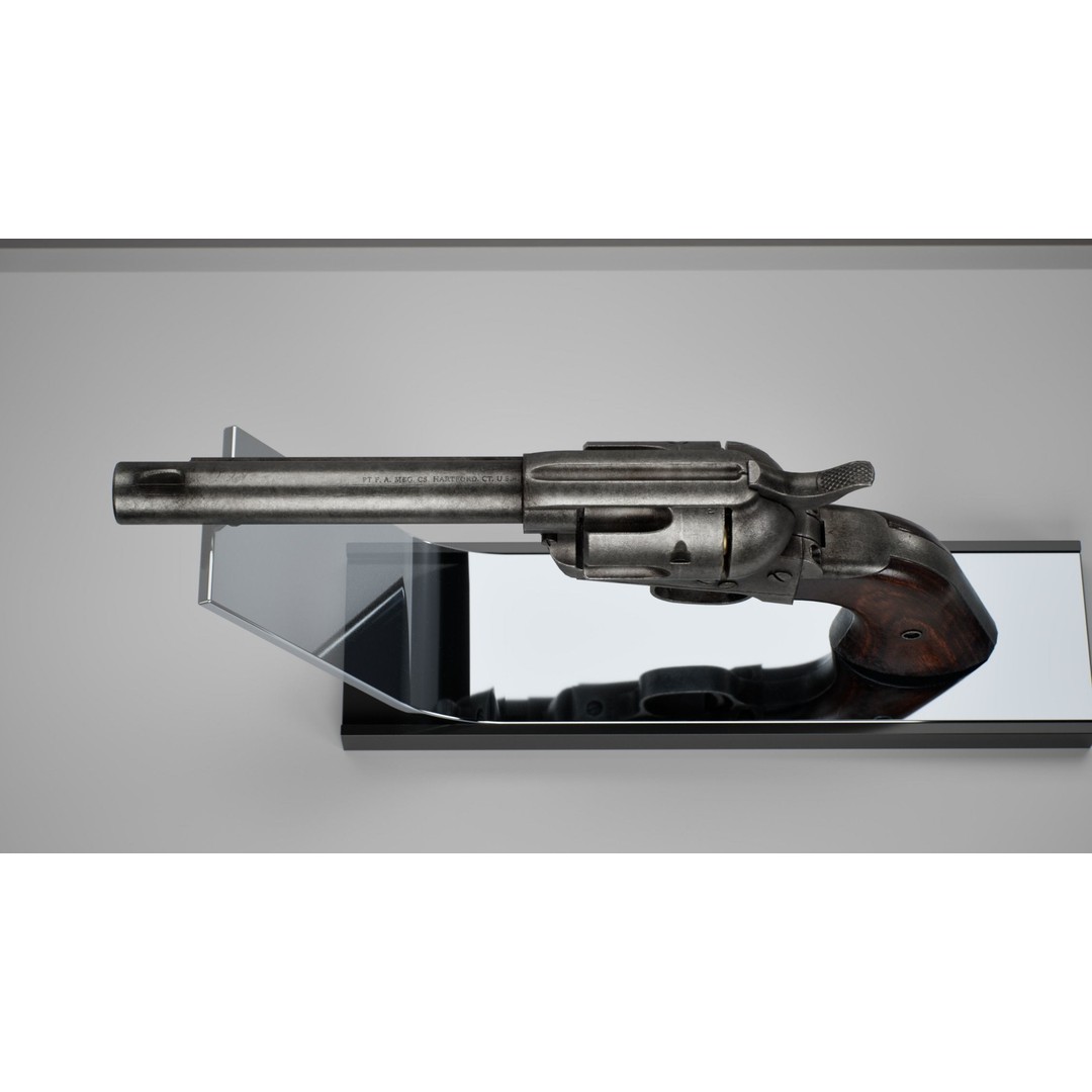 Colt Peacemaker 3D Model – Rigged Low-Poly Revolver for Games, FBX - View 11