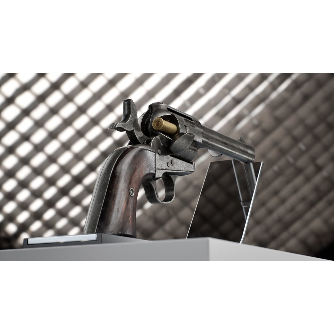 Colt Peacemaker 3D Model – Rigged Low-Poly Revolver for Games, FBX - View 13