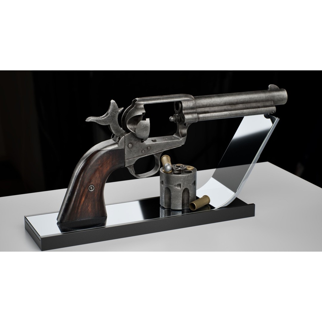 Colt Peacemaker 3D Model – Rigged Low-Poly Revolver for Games, FBX - View 14