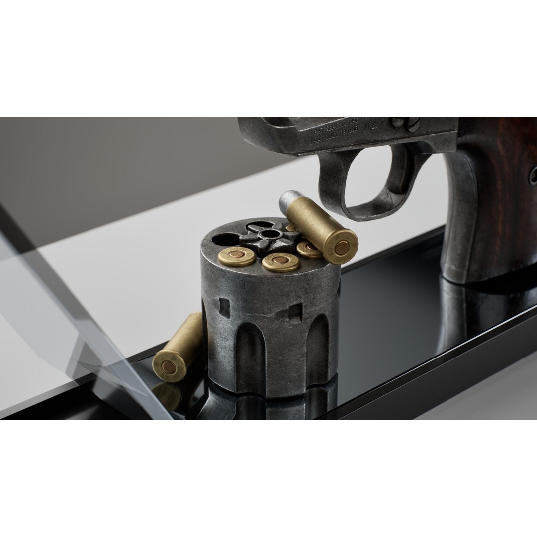 Colt Peacemaker 3D Model – Rigged Low-Poly Revolver for Games, FBX - View 15