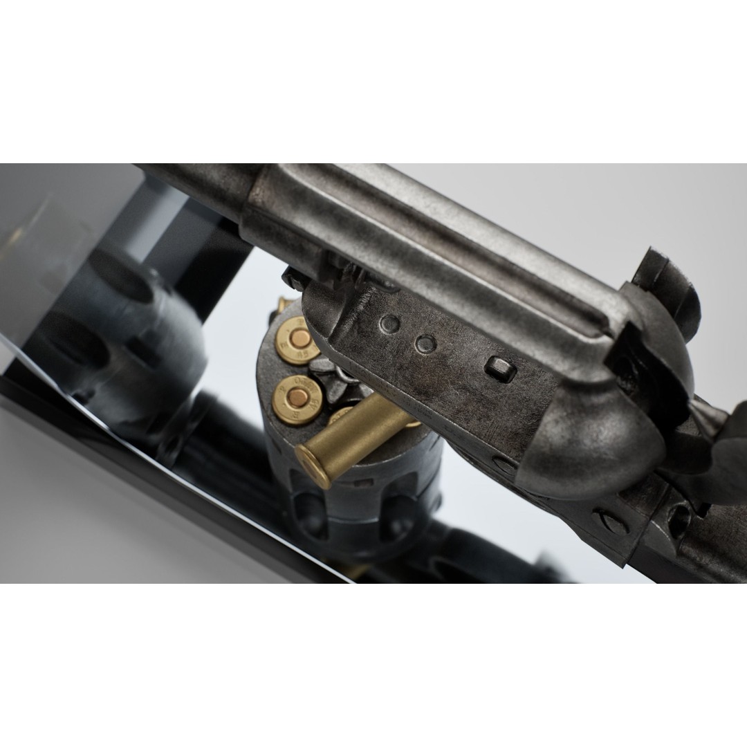 Colt Peacemaker 3D Model – Rigged Low-Poly Revolver for Games, FBX - View 16