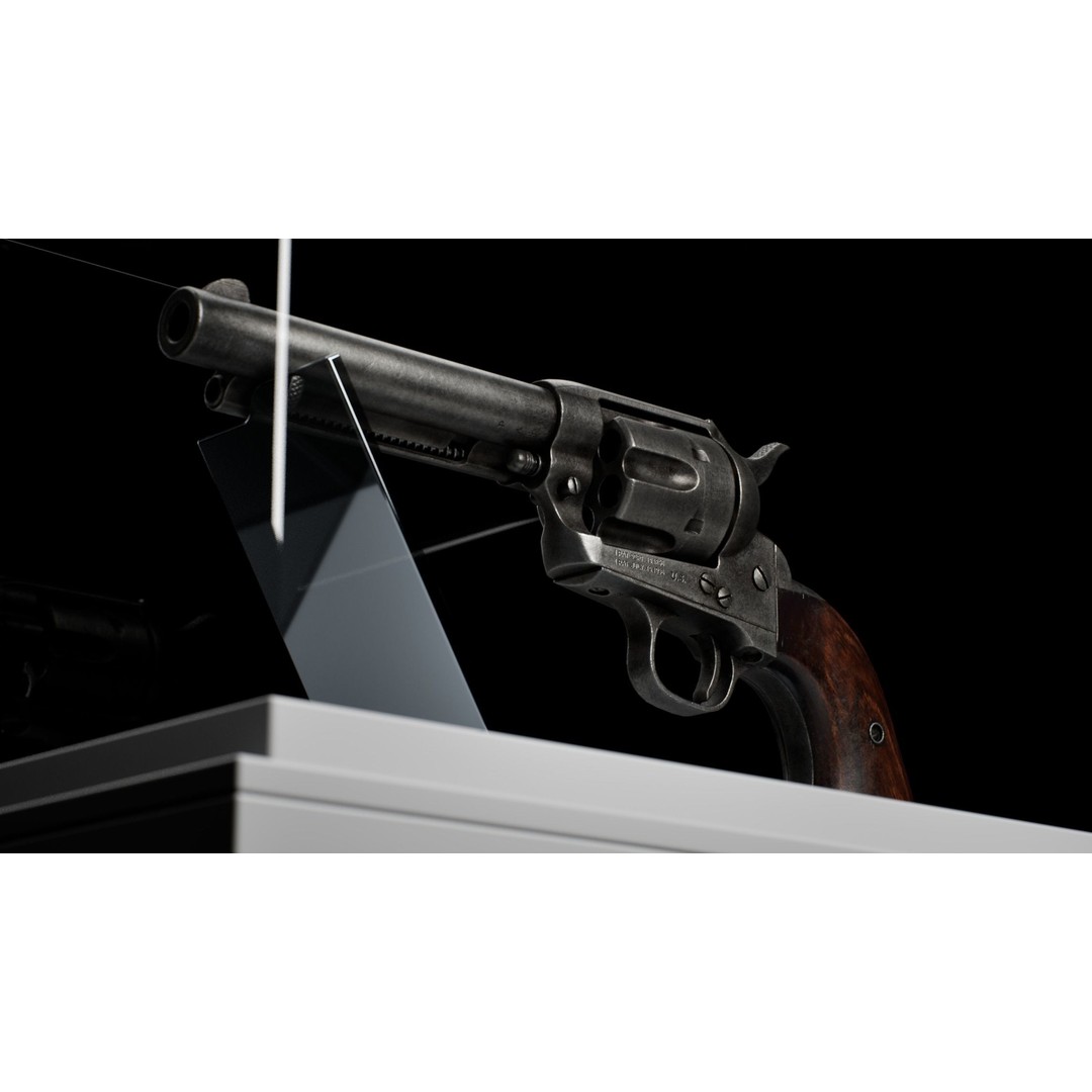 Colt Peacemaker 3D Model – Rigged Low-Poly Revolver for Games, FBX - View 5