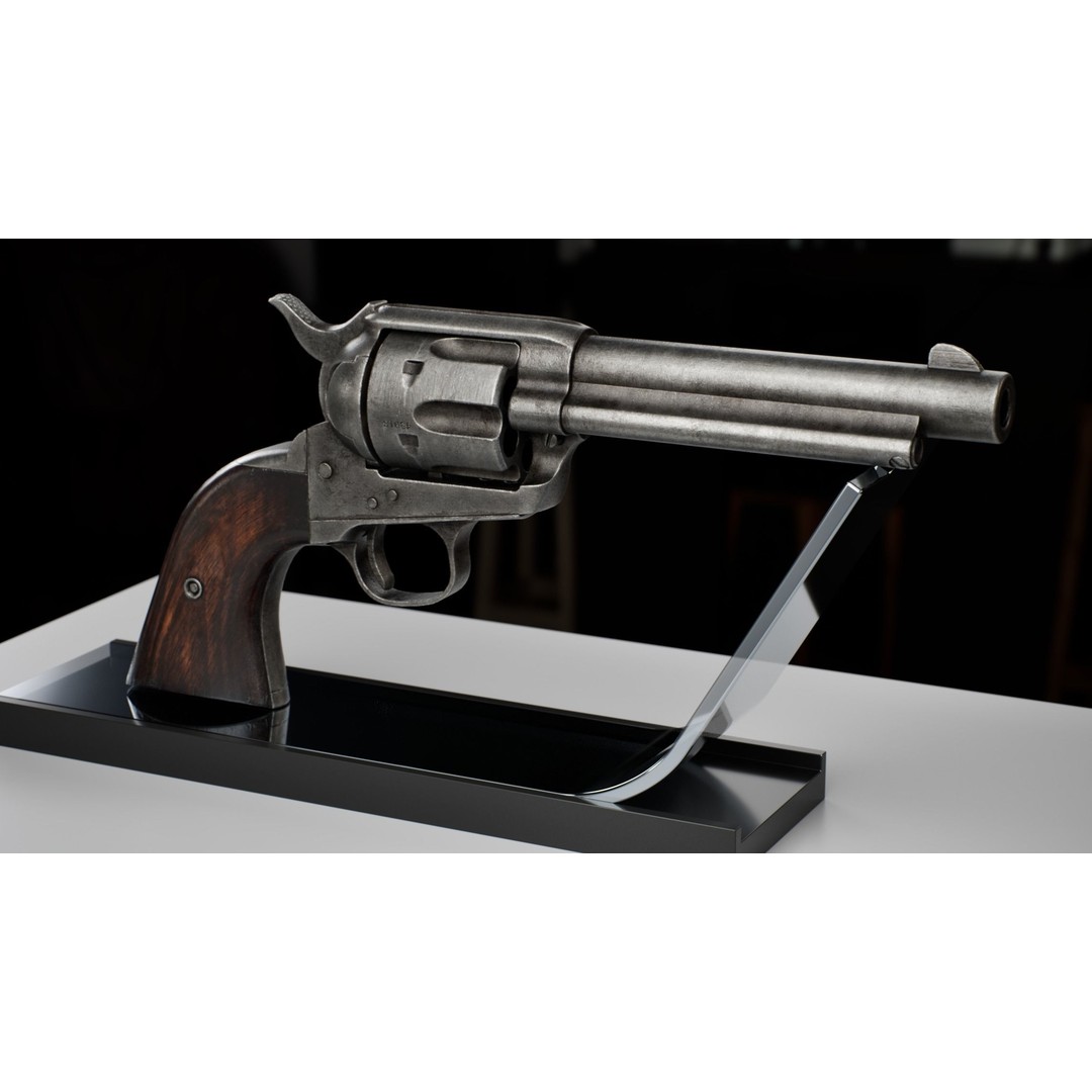 Colt Peacemaker 3D Model – Rigged Low-Poly Revolver for Games, FBX - View 7