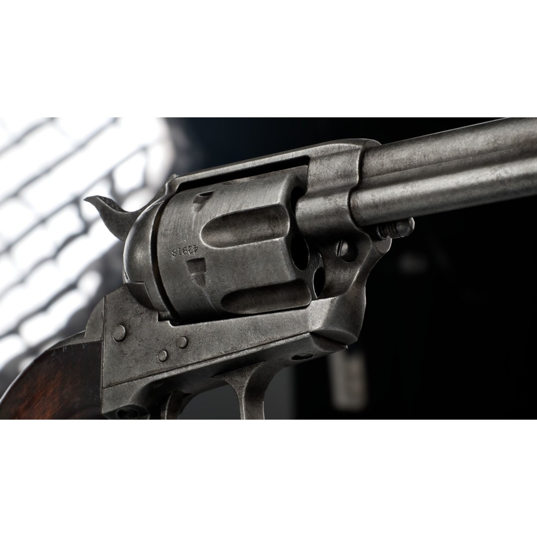 Colt Peacemaker 3D Model – Rigged Low-Poly Revolver for Games, FBX - View 9