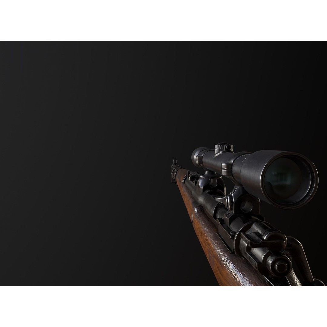 Mauser 98k 3D Model – Low Poly PBR Game Asset for Unity, FBX - View 11