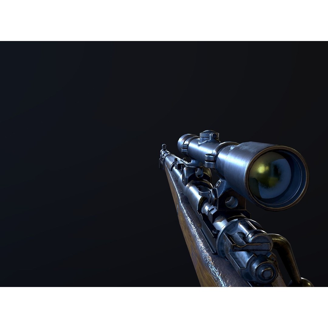 Mauser 98k 3D Model – Low Poly PBR Game Asset for Unity, FBX - View 12