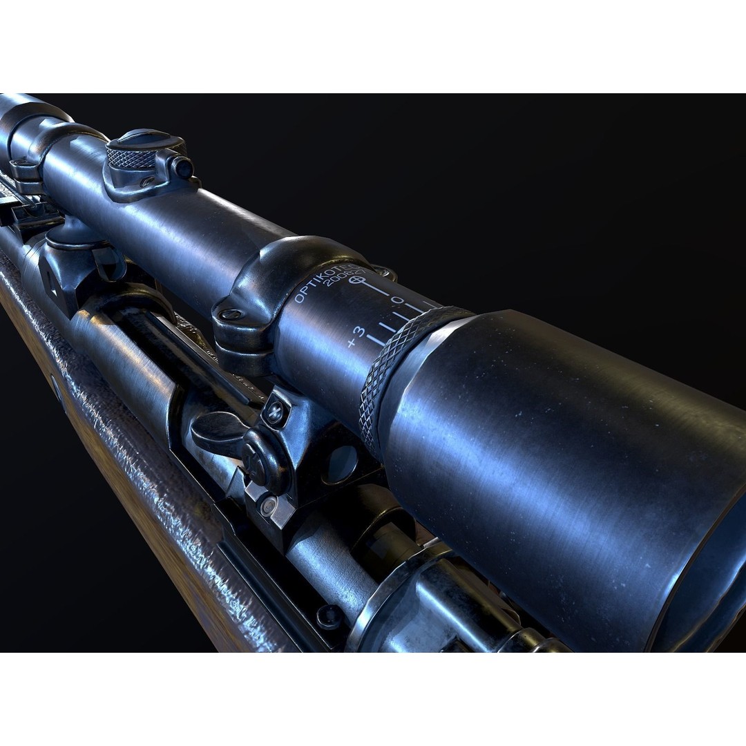 Mauser 98k 3D Model – Low Poly PBR Game Asset for Unity, FBX - View 15