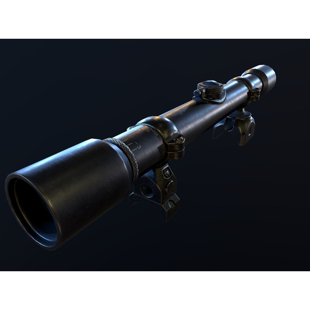 Mauser 98k 3D Model – Low Poly PBR Game Asset for Unity, FBX - View 17