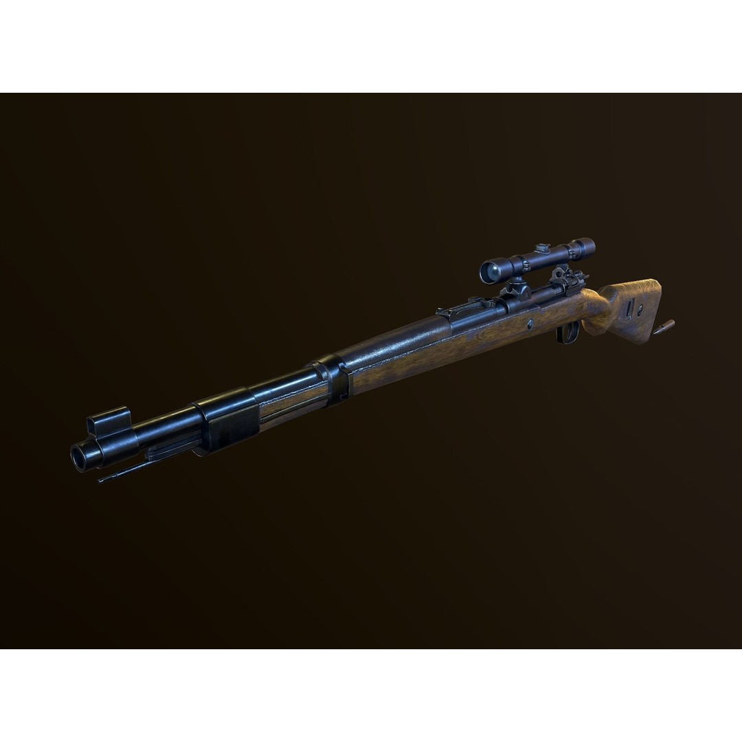 Mauser 98k 3D Model – Low Poly PBR Game Asset for Unity, FBX - View 7