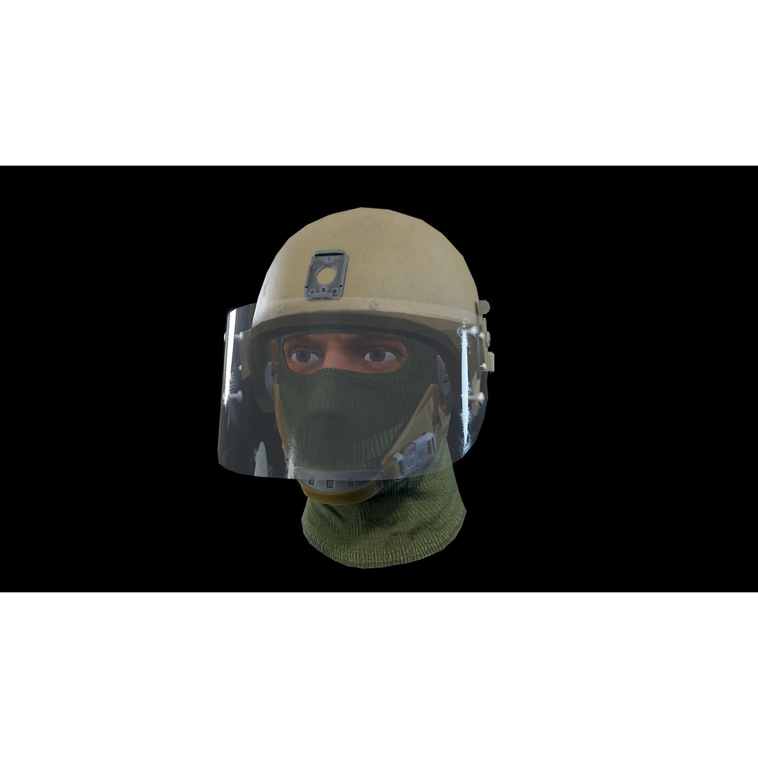 ZSH-1-2 Helmet 3D Model – Low Poly PBR Game Asset, FBX, OBJ - View 10