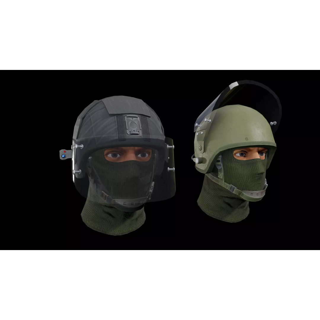 ZSH-1-2 Helmet 3D Model – Low Poly PBR Game Asset, FBX, OBJ - View 2