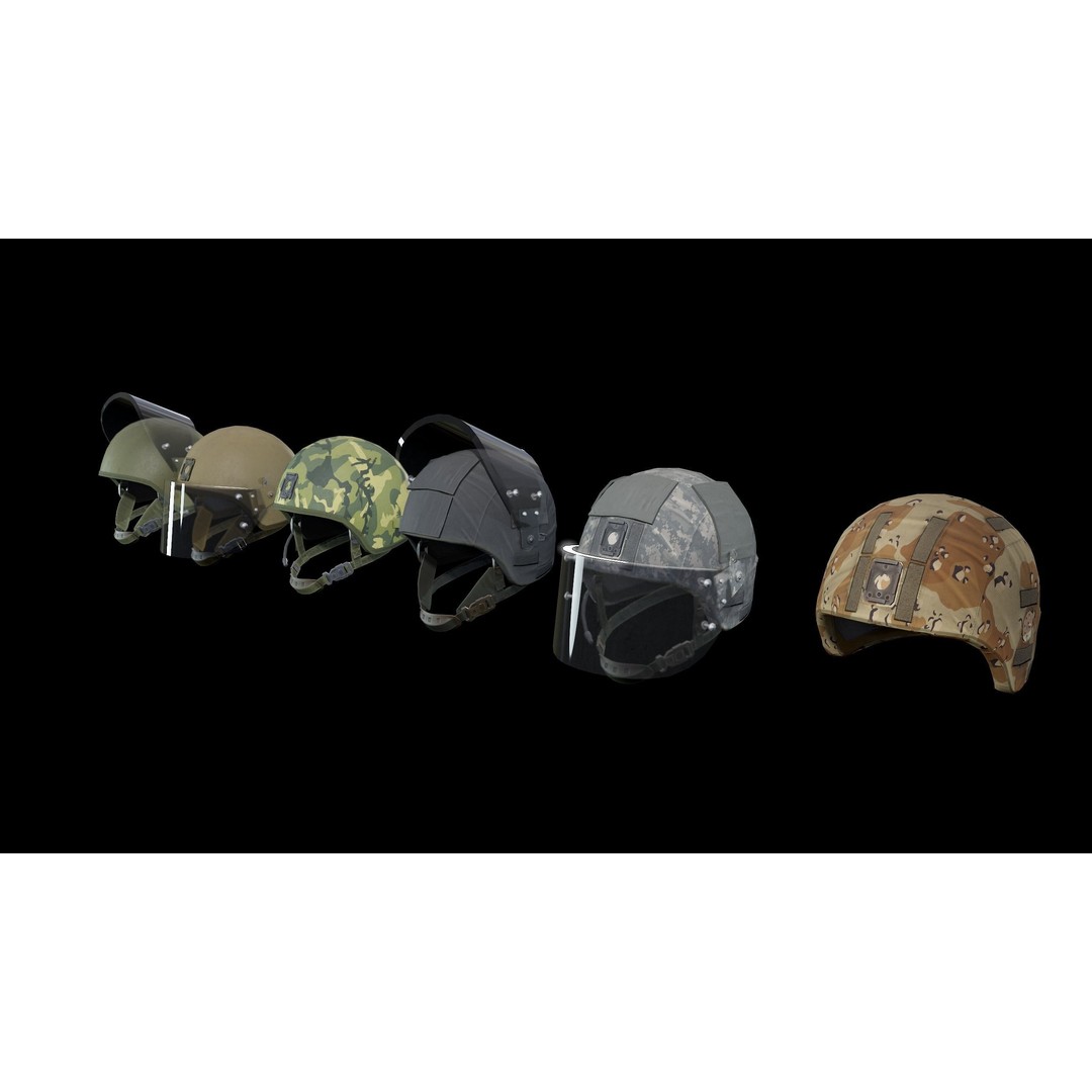 ZSH-1-2 Helmet 3D Model – Low Poly PBR Game Asset, FBX, OBJ - View 7