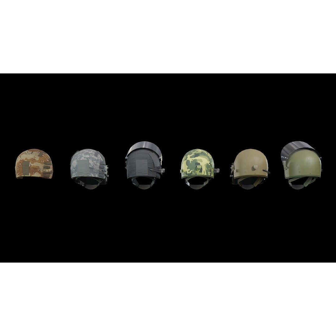 ZSH-1-2 Helmet 3D Model – Low Poly PBR Game Asset, FBX, OBJ - View 9