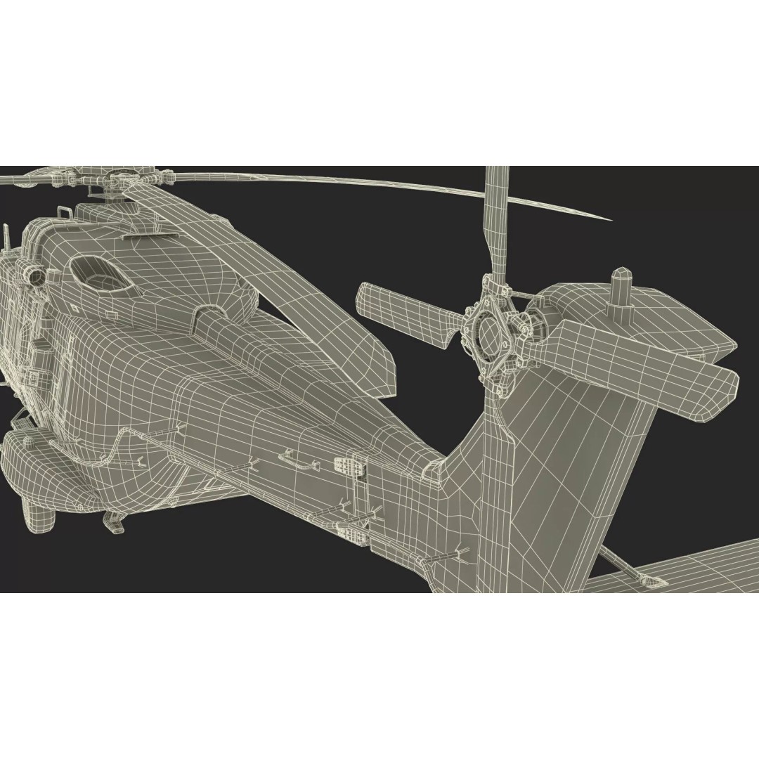 Military Transport Helicopter 3D Model – Rigged Green Camo for Maya - View 29