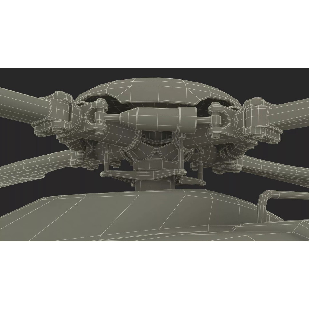 Military Transport Helicopter 3D Model – Rigged Green Camo for Maya - View 31
