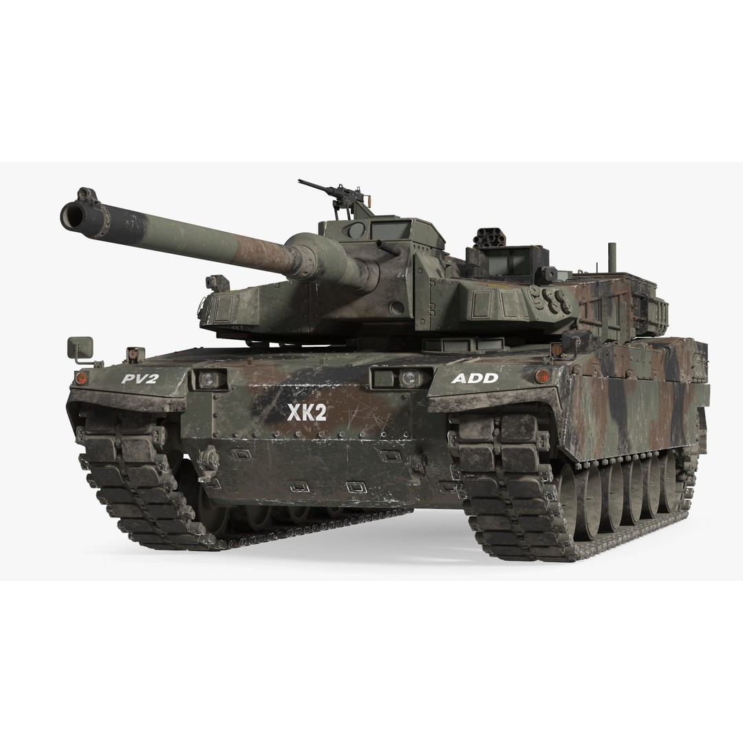 Korean Tank K2 3D Model – Camouflage Battle Tank, PBR Textures - View 10