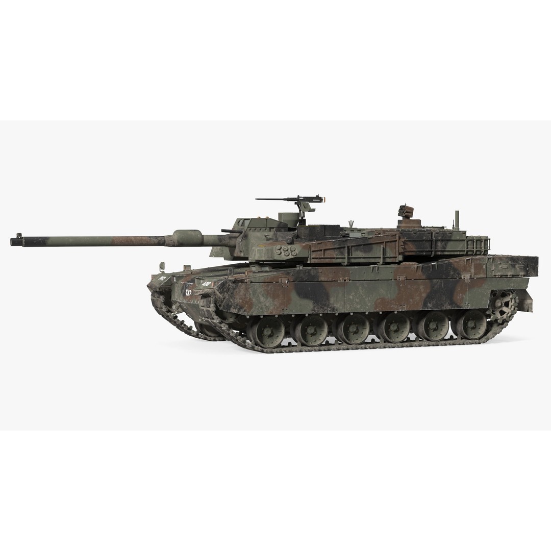 Korean Tank K2 3D Model – Camouflage Battle Tank, PBR Textures - View 11