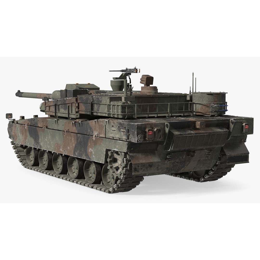 Korean Tank K2 3D Model – Camouflage Battle Tank, PBR Textures - View 12