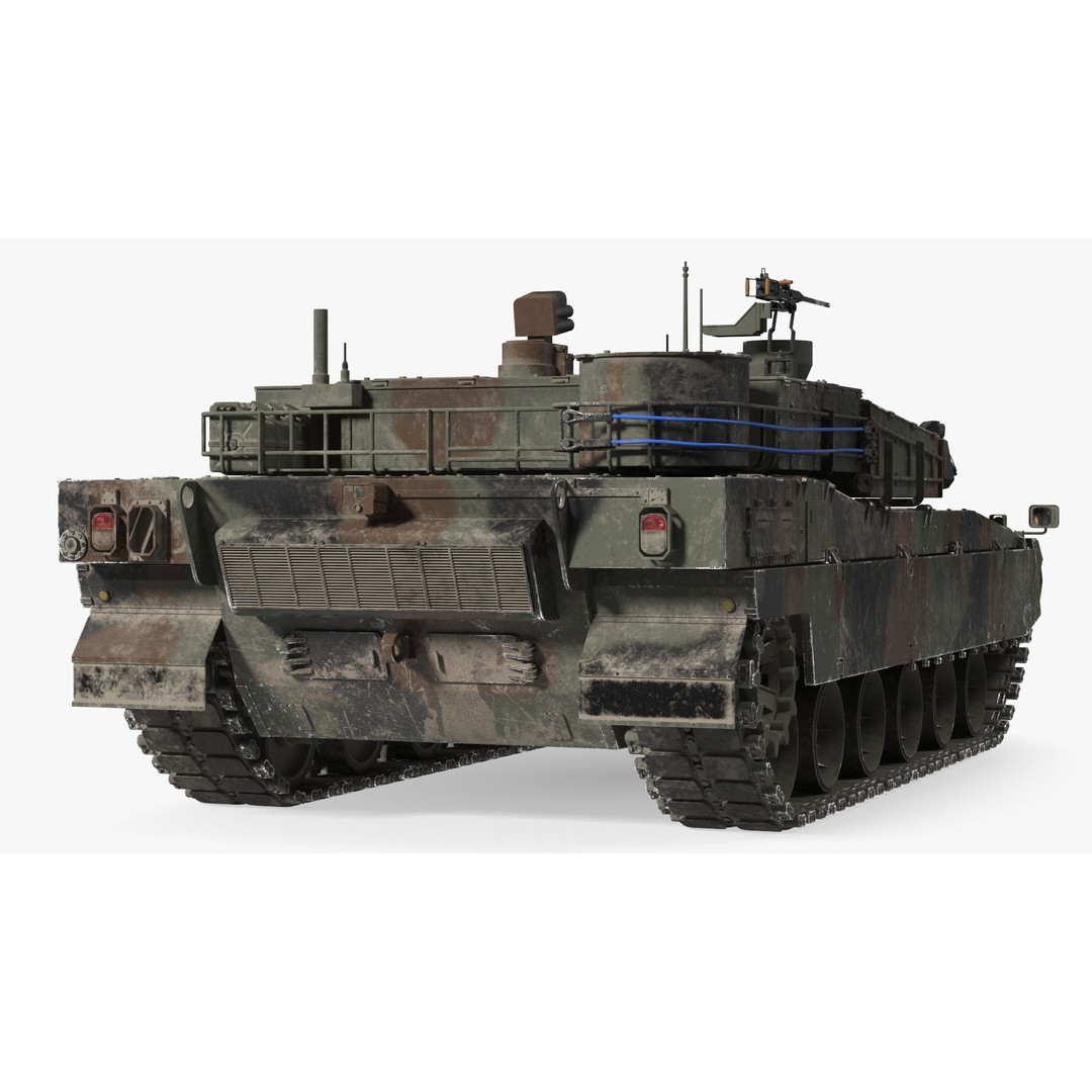 Korean Tank K2 3D Model – Camouflage Battle Tank, PBR Textures - View 13