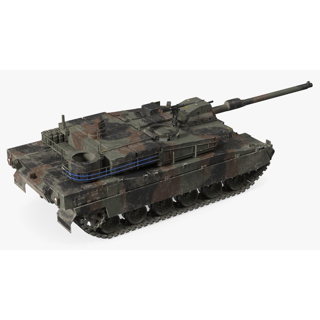Korean Tank K2 3D Model – Camouflage Battle Tank, PBR Textures - View 14