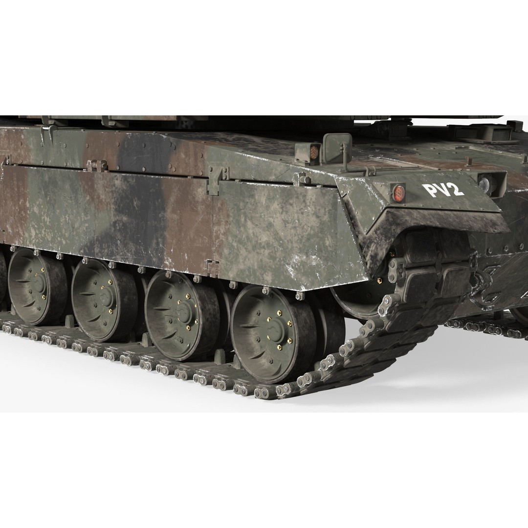 Korean Tank K2 3D Model – Camouflage Battle Tank, PBR Textures - View 19