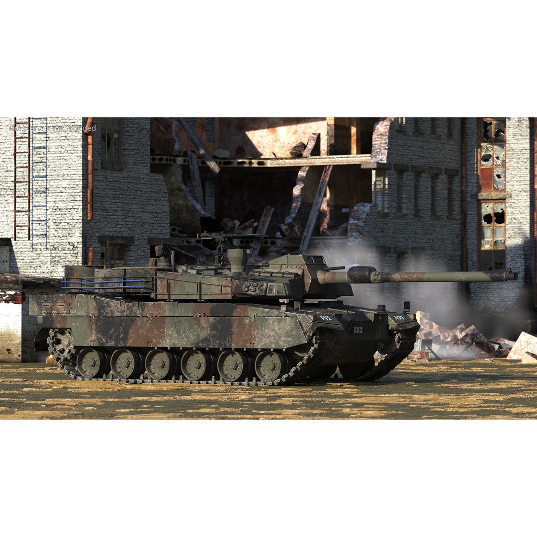 Korean Tank K2 3D Model – Camouflage Battle Tank, PBR Textures - View 2