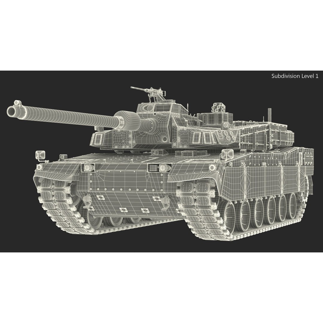 Korean Tank K2 3D Model – Camouflage Battle Tank, PBR Textures - View 23