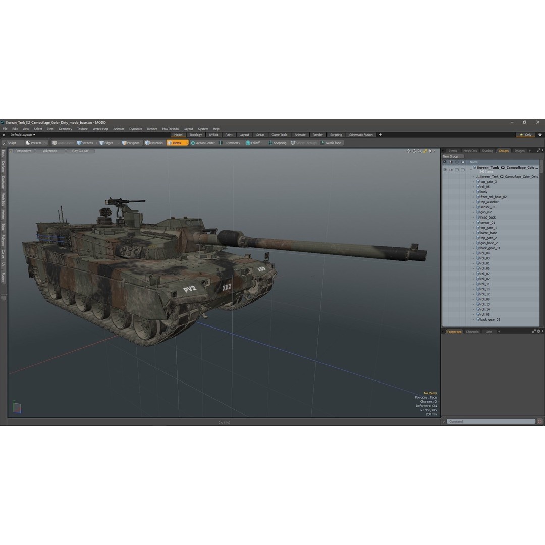 Korean Tank K2 3D Model – Camouflage Battle Tank, PBR Textures - View 28