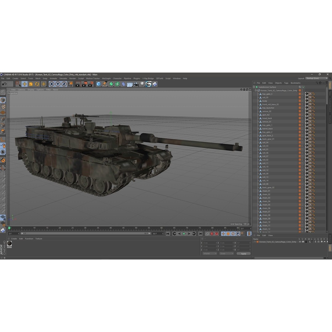 Korean Tank K2 3D Model – Camouflage Battle Tank, PBR Textures - View 29