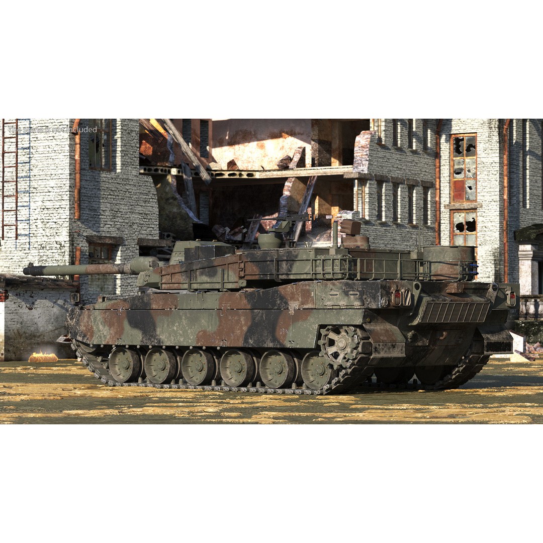 Korean Tank K2 3D Model – Camouflage Battle Tank, PBR Textures - View 3
