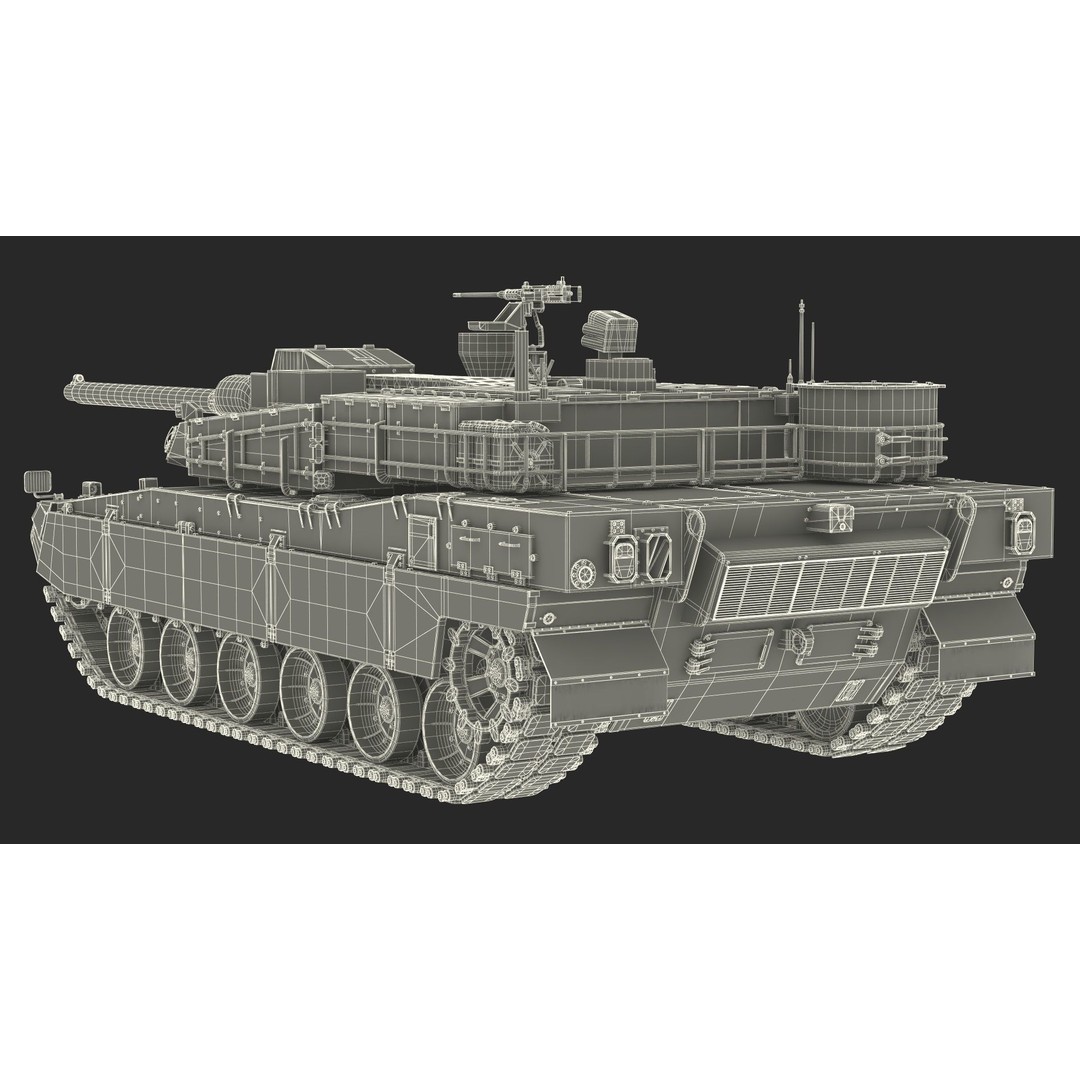 Korean Tank K2 3D Model – Camouflage Battle Tank, PBR Textures - View 32