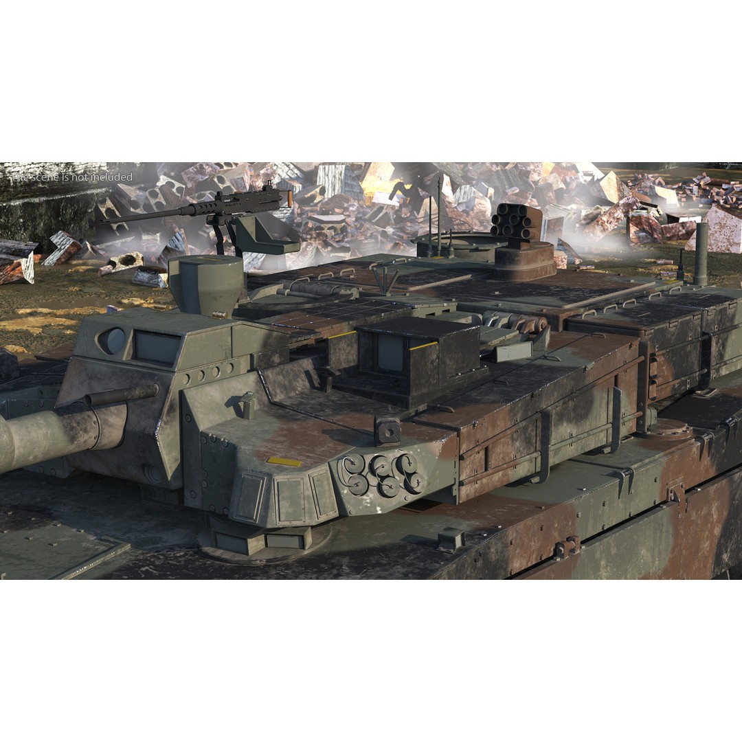 Korean Tank K2 3D Model – Camouflage Battle Tank, PBR Textures - View 4