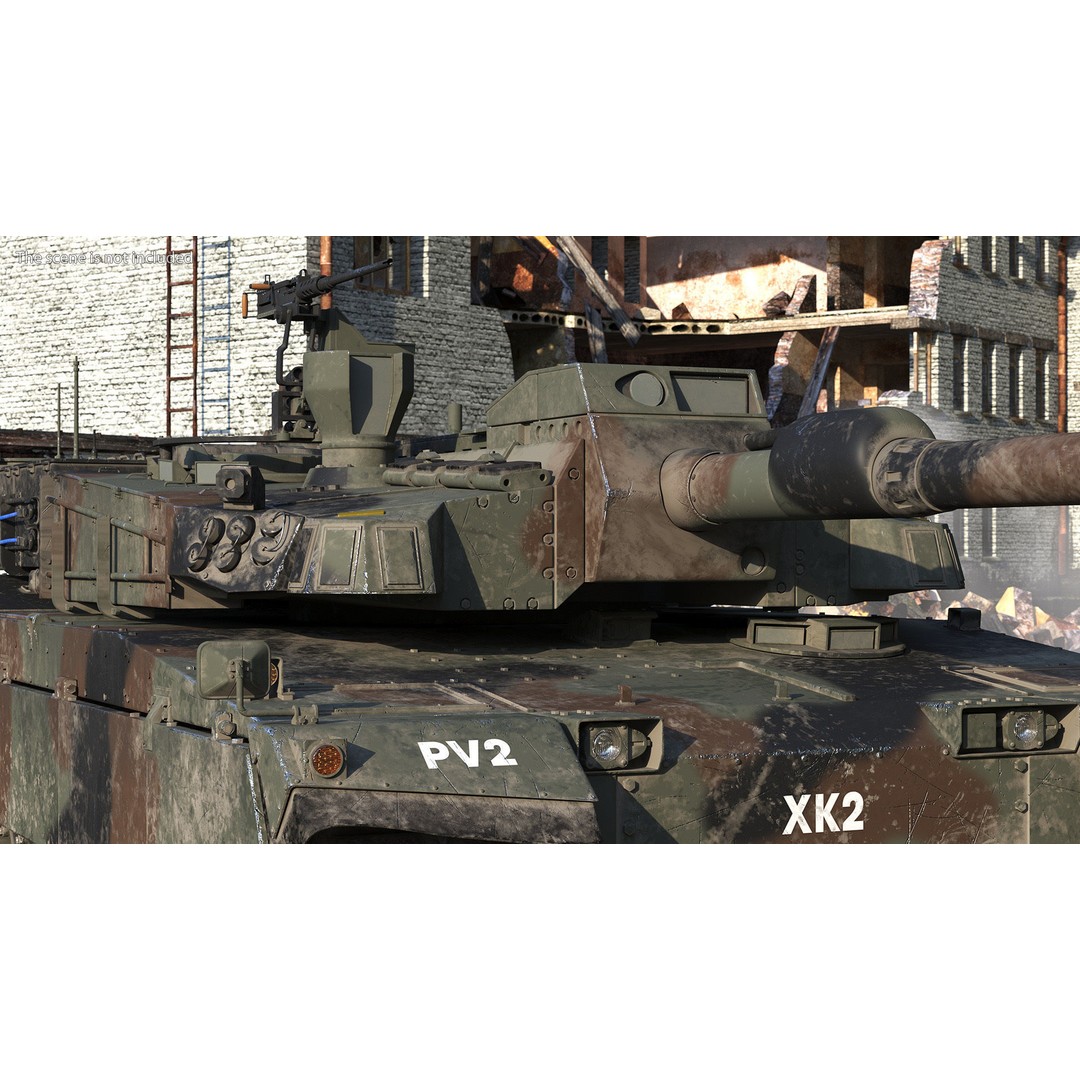 Korean Tank K2 3D Model – Camouflage Battle Tank, PBR Textures - View 6
