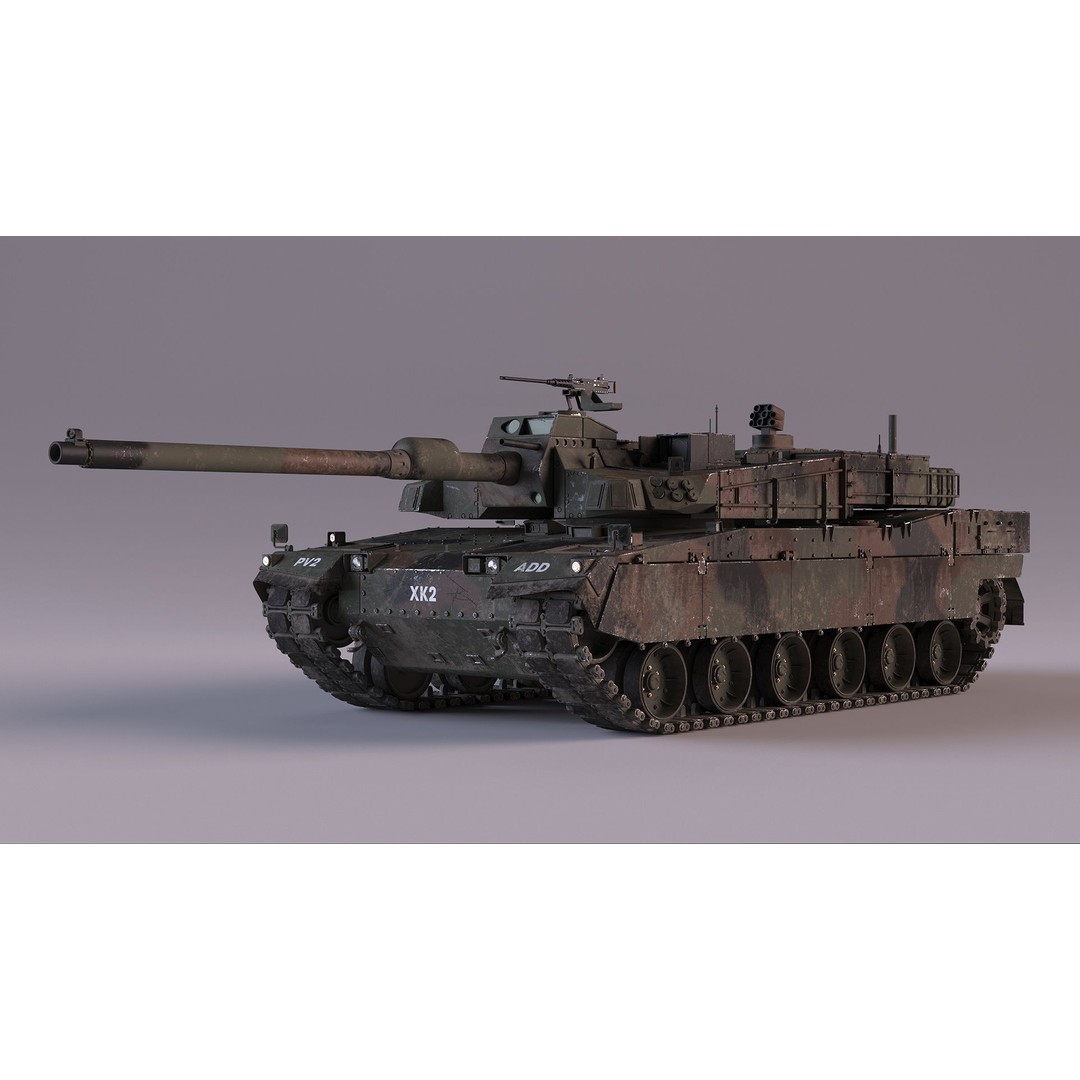 Korean Tank K2 3D Model – Camouflage Battle Tank, PBR Textures - View 7