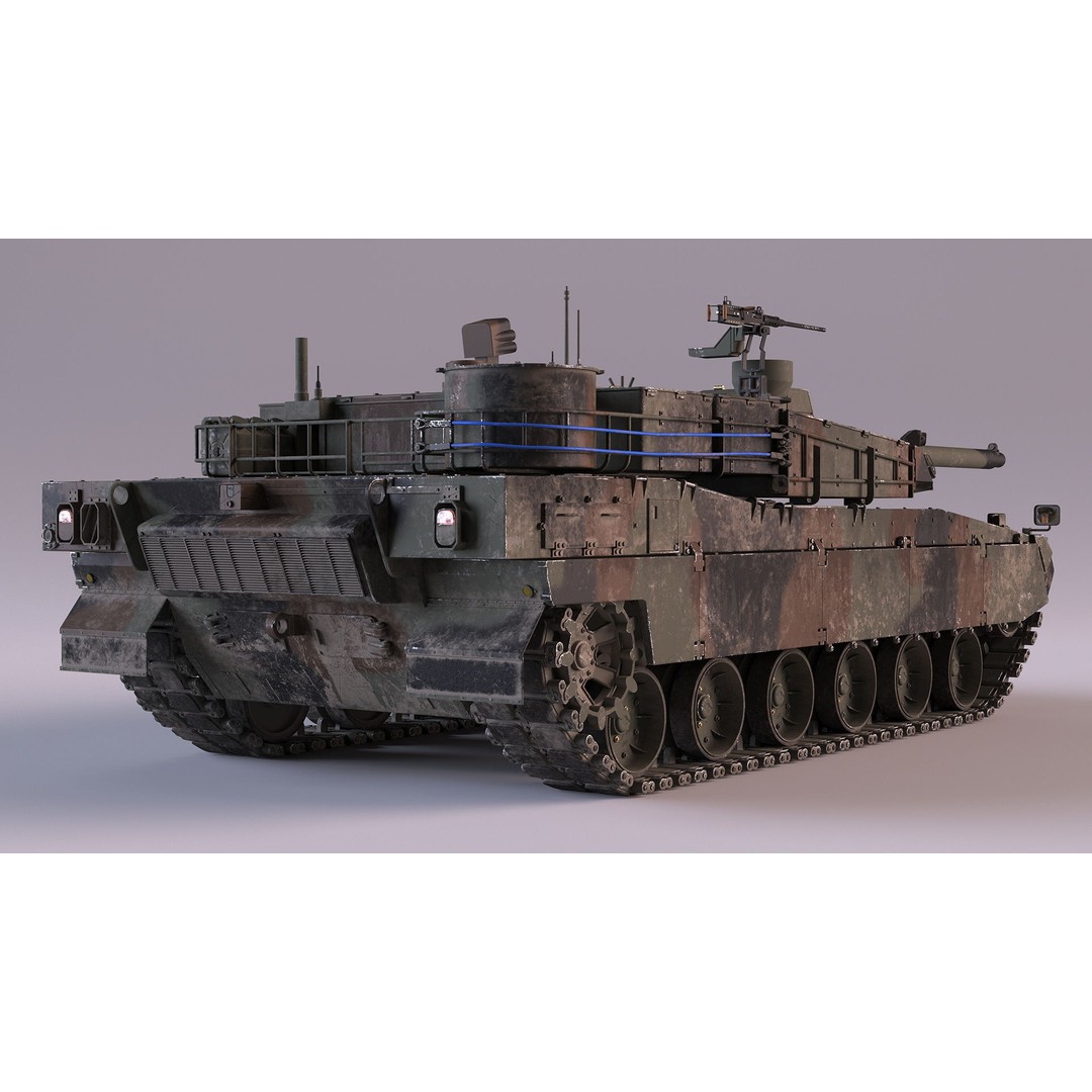 Korean Tank K2 3D Model – Camouflage Battle Tank, PBR Textures - View 8