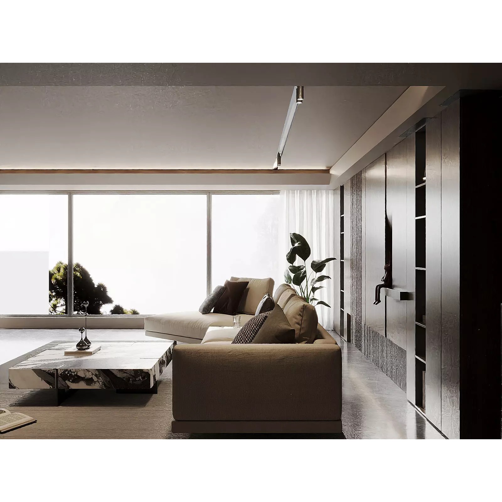 Italian Minimalist Living Room - Game-Ready 3D Model - View 4