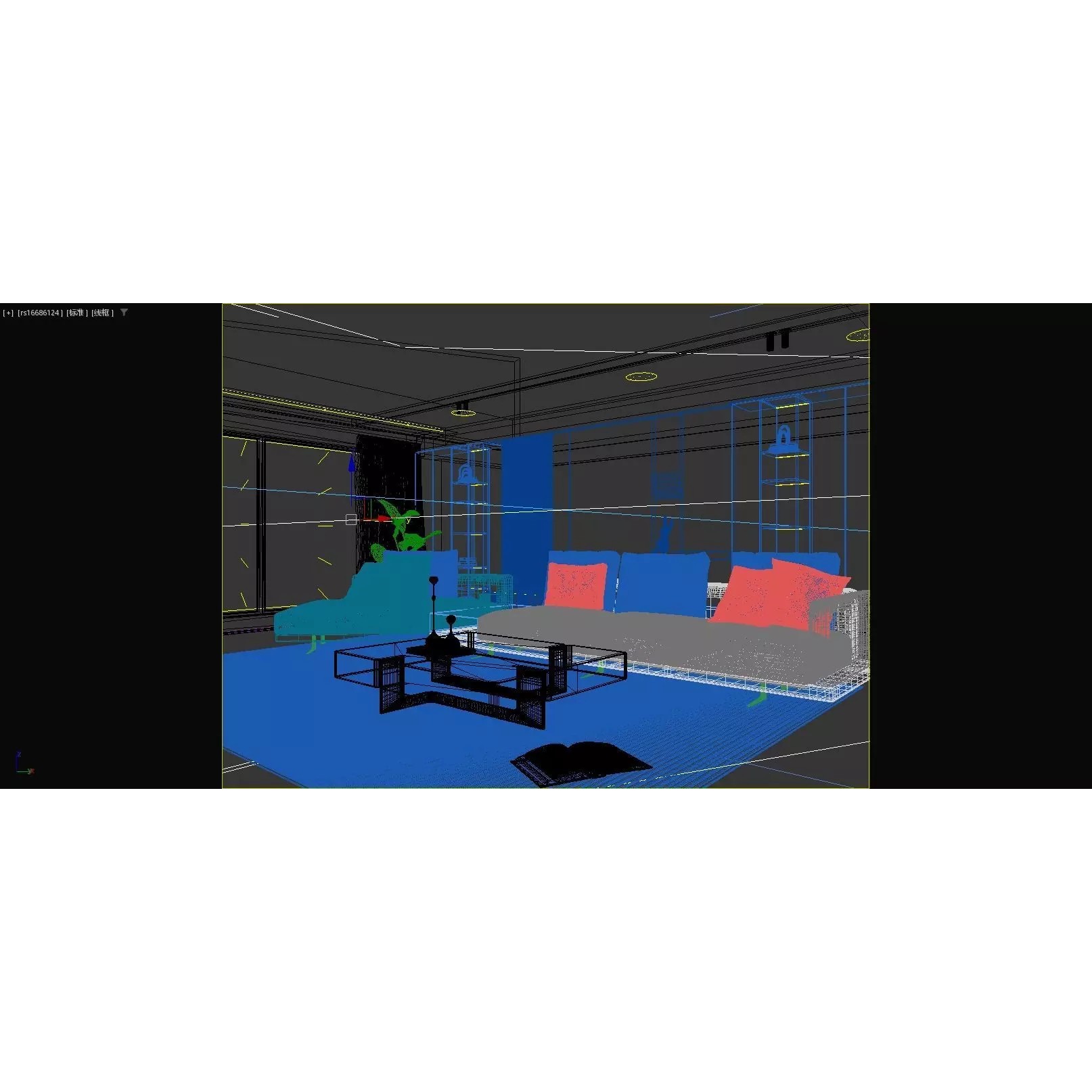 Italian Minimalist Living Room - Game-Ready 3D Model - View 5